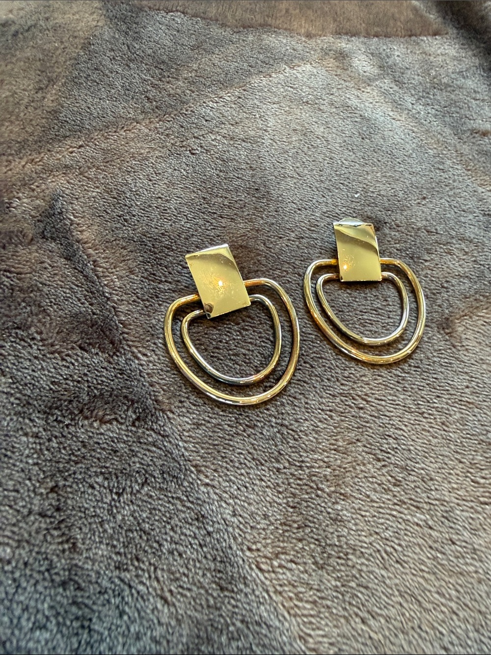Silver Double-Loop Dangle Earrings - Women Accessories